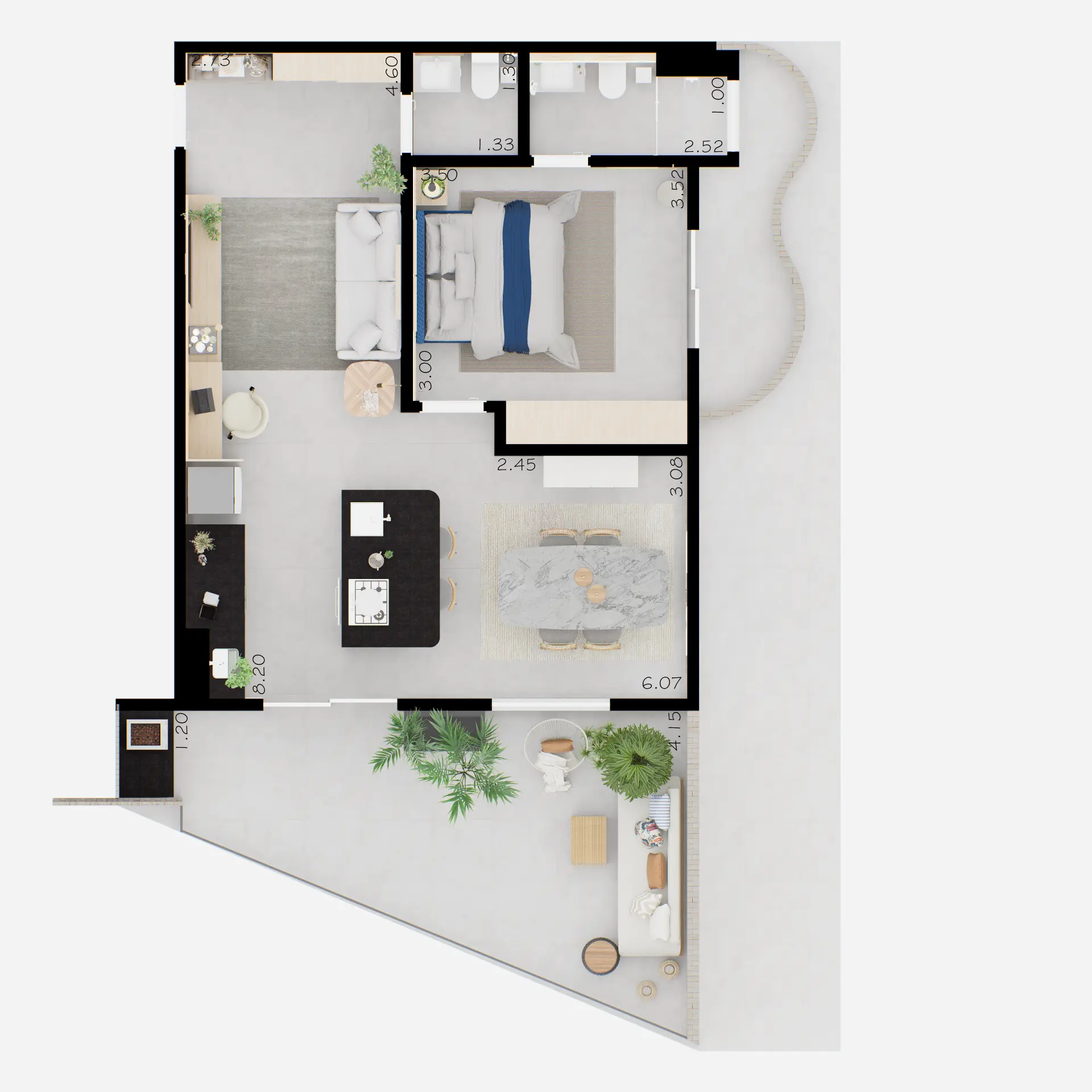 APTO. 11 - 1 dorm. - Garden - Sala estendida