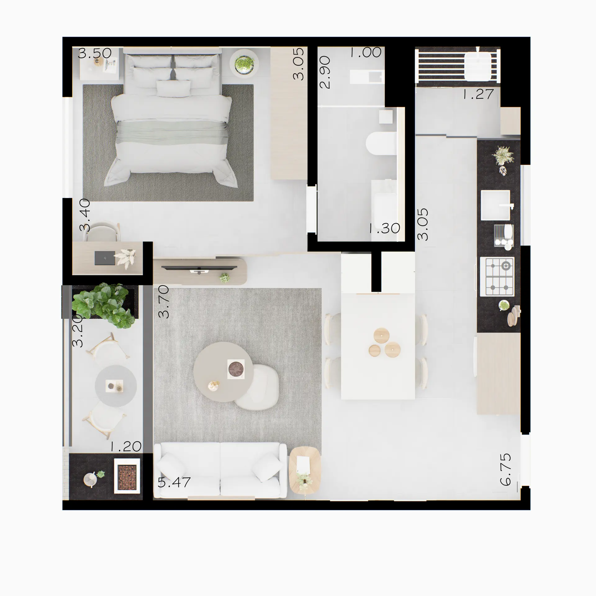 APTOS. 23-53, 24-54, 25-45 e 26-46 - 1 dorm